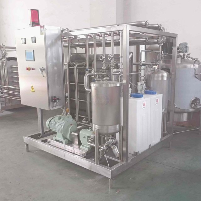 Machine voor pasteurisatie van melk- en sapplaten